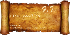 Fick Teodóra névjegykártya